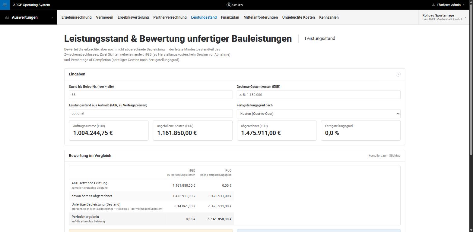 Leistungsstand, HGB gegen PoC